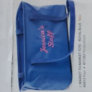 Royal Blue Market bag wire rim top stays open NEW No Personalization Sold color